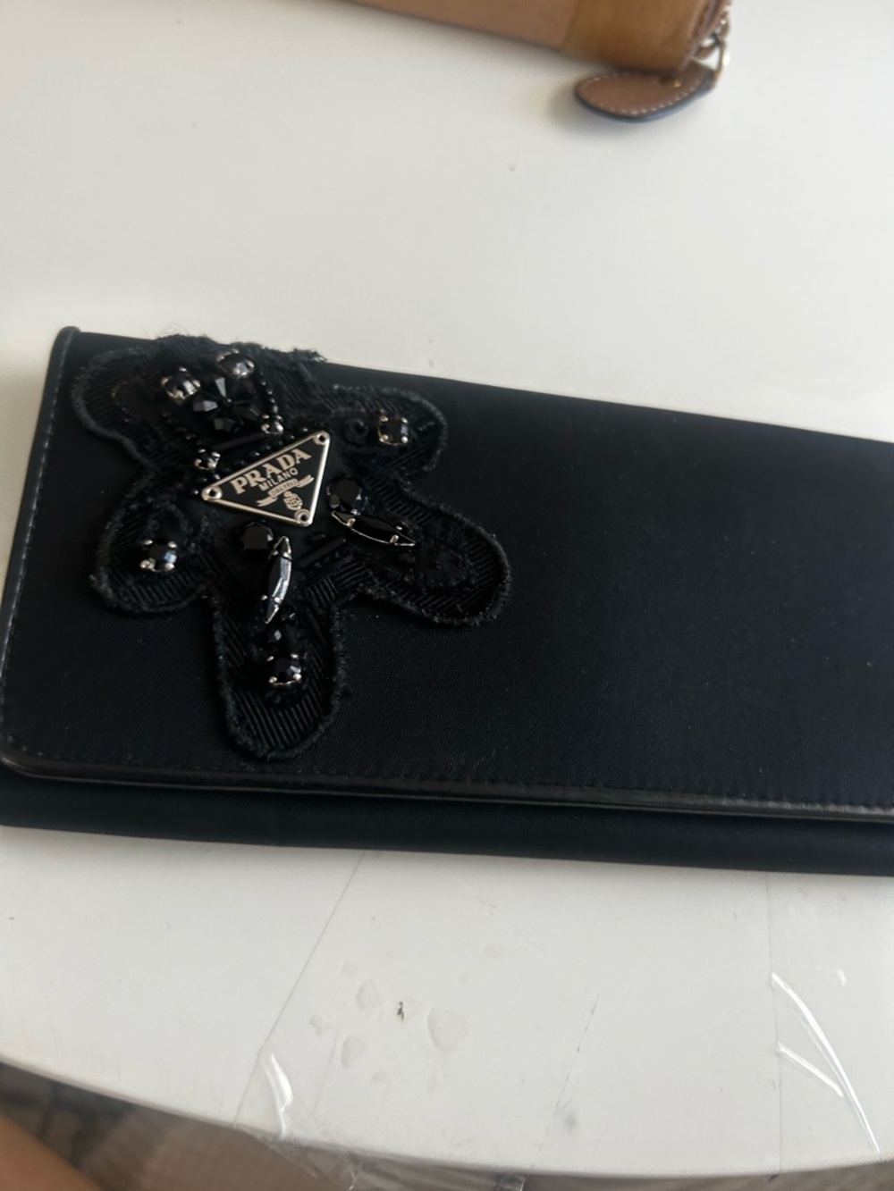 Prada Tessuto Black Nylon Long Wallet Featuring a Teddy Bear Motif | RARE! - Picture 2 of 16
